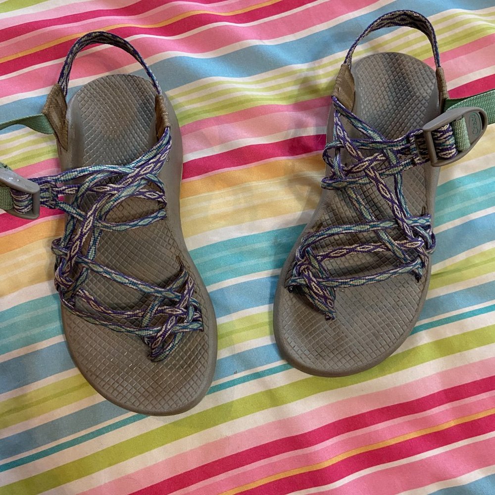Purple and Blue Chaco Z Cloud Sandals